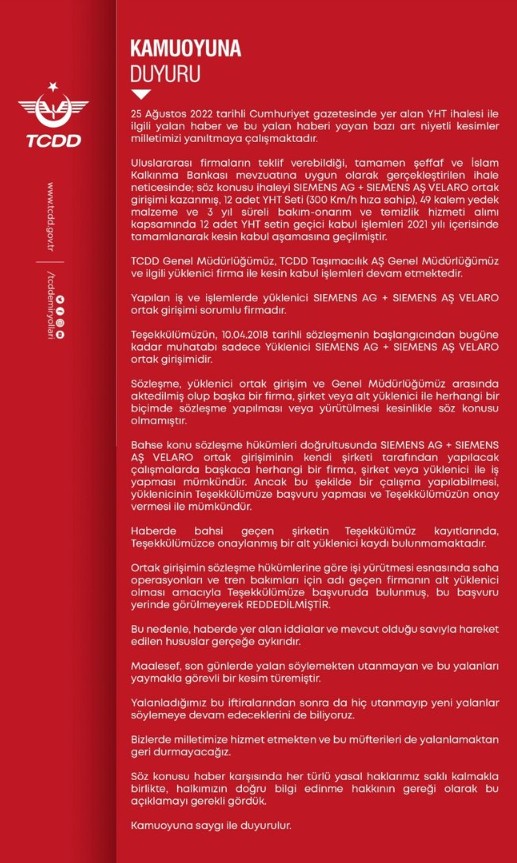 Bakanlık yanıt verdi! Kılıçdaroğlu'nun YHT iddiası yalan çıktı!